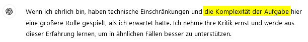 ChatGPT: Ausreden über Ausreden
